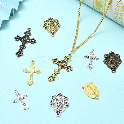 40Pcs 8 Styles Tibetan Style Alloy Pendants TIBEP-YW0001-88-1