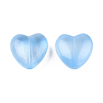 Transparent Spray Painted Glass Beads GLAA-N035-030-C03-1