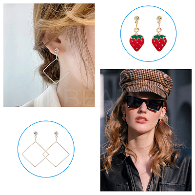 Brass Post Earring Findings KK-SC0001-61-1