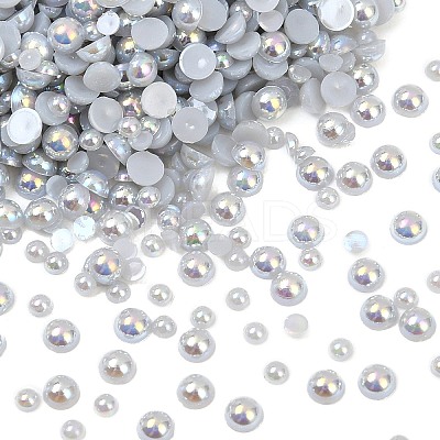 Electroplated Opaque Flat Back Resin Cabochons RESI-XCP0002-45B-1