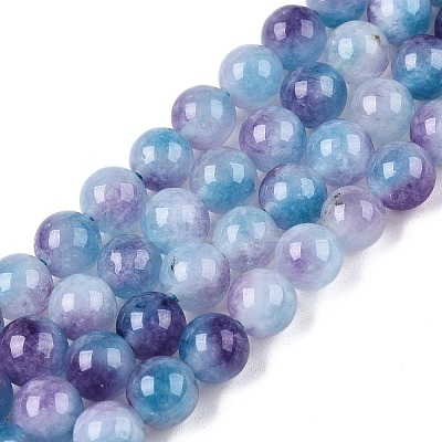 Dyed Natural White Jade Beads Strands G-T138-6mm-210-6-1