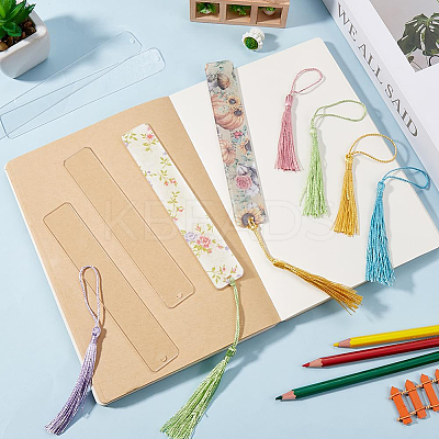 DIY Bookmark Making Kits. with Transparent Acrylic & Polyester Tassel Decoration DIY-SP0001-92A-1