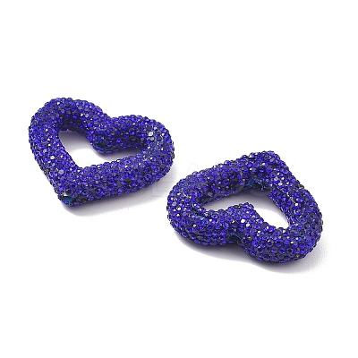 Heart Shape Polymer Clay Rhinestone Beads CLAY-NH0001-09A-15-1