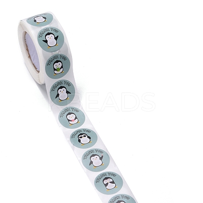 Flat Round Paper Thank You Stickers DIY-C042-12B-1