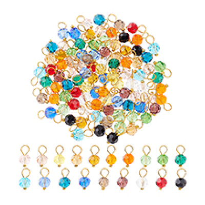 114Pcs 19 Colors Glass Charms PALLOY-PH01699-1