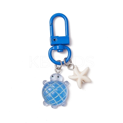 Gradient Color Luminous Opaque Resin Pendant Decorations HJEW-JM03141-1