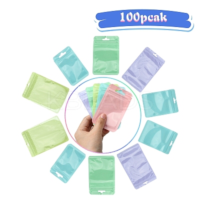 100Pcs 5 Styles Macaron Color Plastic Yin-yang Resealable Bags OPP-YW0001-06D-1