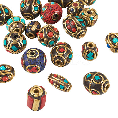 Handmade Tibetan Style Beads TIBEB-TAC0003-01-1