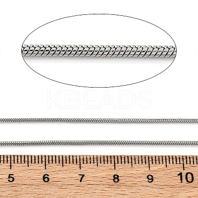 Tarnish Resistant 304 Stainless Steel Round Snake Chains CHS-L001-163-0.9mm-P01-1