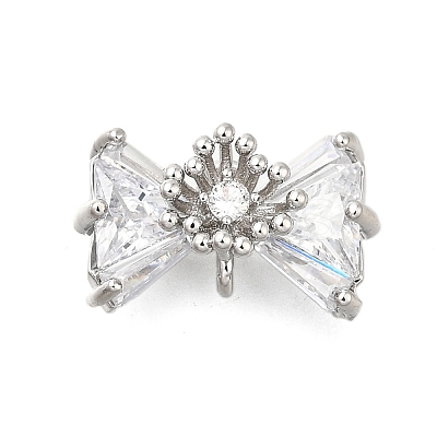 Brass Pave Cubic Zirconia Charms KK-Q048-13P-1