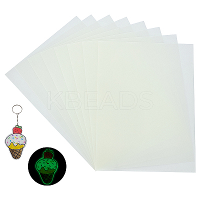 Luminous Glow in the Dark Rectangle Plastic Heat Shrink Sheets Film DIY-WH0591-254A-1