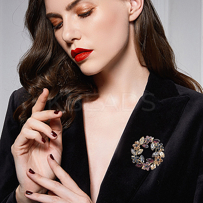 1Pc Alloy Rhinestone Lapel Pins JEWB-CP0001-44-1