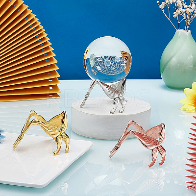 3Pcs 3 Colors Butterfly Crystal Ball Display Stand Alloy Metal Base ODIS-BC0001-11-1