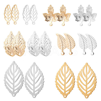 100Pcs 10 Style 304 Stainless Steel Pendants STAS-SC0004-13-1