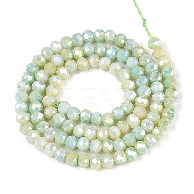 Anti-Tarnish Electroplate Rondelle Glass Beads Strands EGLA-T021-4mm-17-05-1