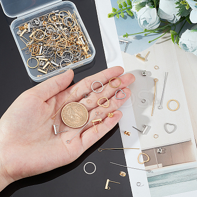 DIY Hollow Charm Drop Earring Making Kit DIY-UN0032-83-1
