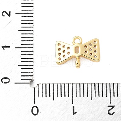 Brass Micro Pave Cubic Zirconia Connector Charms KK-U056-53G-1