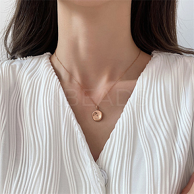 Stainless Steel Rhinestone Pendant Neckalces ZQ2711-2-1