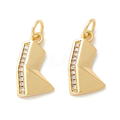 Rack Plating Eco-friendly Brass Micro Pave Clear Cubic Zirconia Pendants KK-D072-01G-K-NR-1