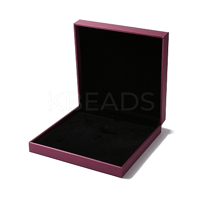Rectangle PU Leather pendant Necklace Jewelry Storage Box CON-WH0094-21-1