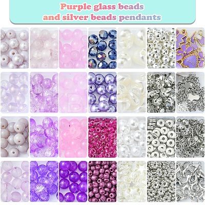 DIY Glass & CCB & ABS Plastic Imitation Pearl Beads Bracelets Mkaing Kits DIY-FS0007-17-1