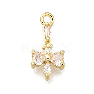Brass Pave Cubic Zirconia Pendants KK-Q048-26G-1