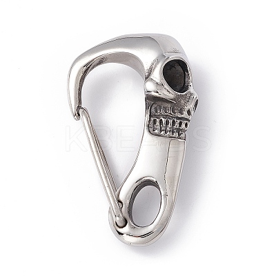 Non-Tarnish 304 Stainless Steel Push Gate Snap Keychain Clasps STAS-G290-01P-1