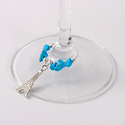 Gemstone Wine Glass Charms AJEW-JO00003-05-1