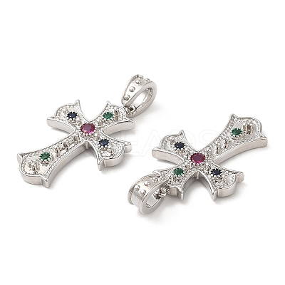 Brass Micro Pave Cubic Zirconia Pendants KK-M246-06P-1