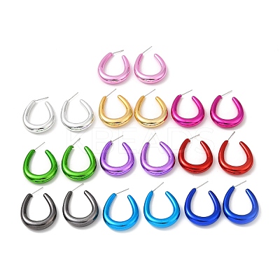 Teardrop Acrylic Stud Earrings EJEW-P251-25-1