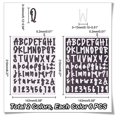 12 Sheets 2 Colors PVC Waterproof Decorative Stickers DIY-GA0004-26-1