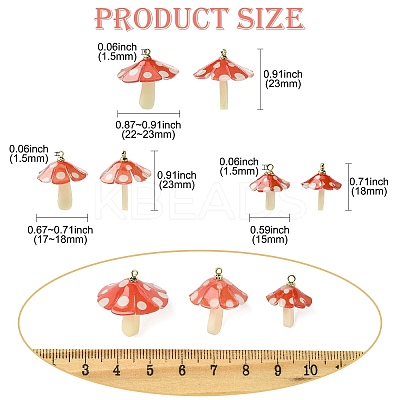 15Pcs 3 Styles Plastic Pendants KY-CJ0002-13-1