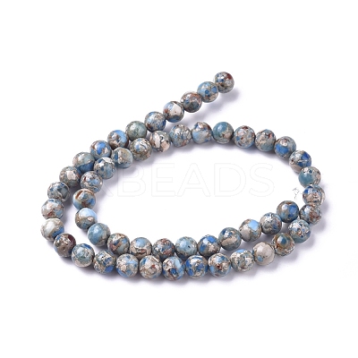 Assembled Synthetic Turquoise and Imperial Jasper Beads Strands G-D0006-C02-8mm-01-1