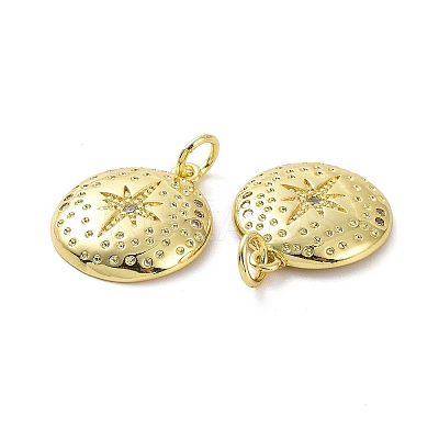Brass Micro Pave Cubic Zirconia Pendants KK-E068-VF047-1