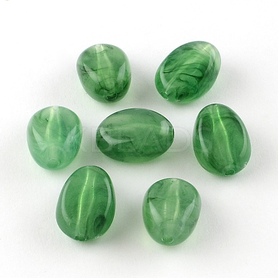 Oval Imitation Gemstone Acrylic Beads OACR-R052-08-1