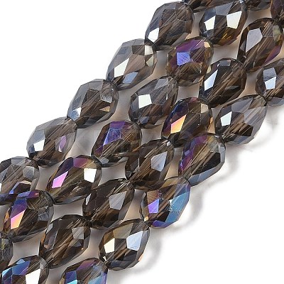 Transparent Electroplate Glass Beads Strands EGLA-N013-T6mm-B27-1