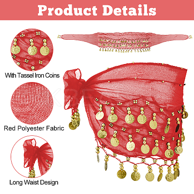 Polyester Tassel Fringe Trimming AJEW-WH0651-70C-1