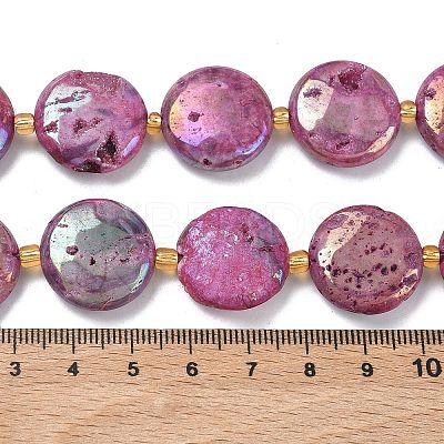 Electroplated Natural Druzy Geode Crystal Beads Strands G-G459-04-1