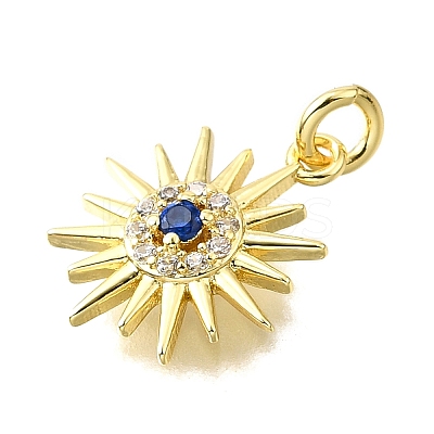 Brass Micro Pave Cubic Zirconia Charms KK-V011-56G-1