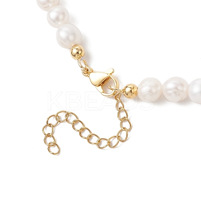 Natural Cultured Freshwater Pearl Two Sides Polished Beaded Necklaces for Women NJEW-JN05334-01-1