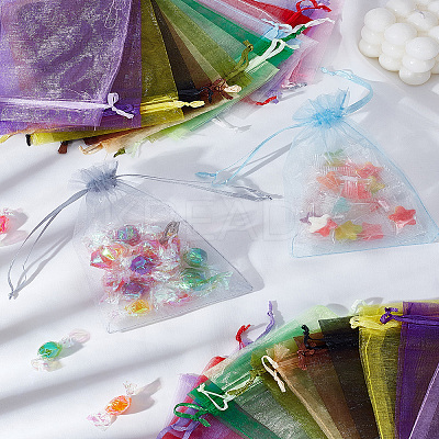 30Pcs 15 Colors Organza Bags Jewellery Storage Pouches Wedding Favour Party Mesh Drawstring Gift OP-LP0001-02-1