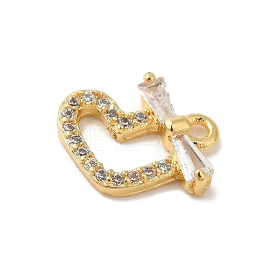 Christmas Theme Brass Micro Pave Cubic Zirconia Charms  KK-P278-02A-G-1