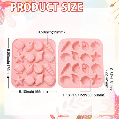 3Pcs 3 Colors Marine Theme Silicone Molds ST-CJ0043-012-1