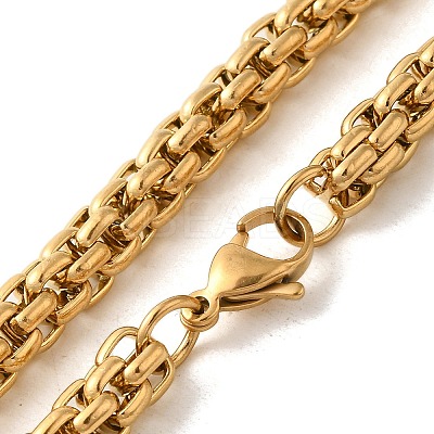 Ion Plating(IP) 304 Stainless Steel Rope Chain Necklaces NJEW-L173-019G-1