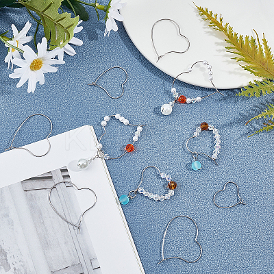 300Pcs 3 Styles 304 Stainless Steel Hoop Earring Findings STAS-UN0023-08-1