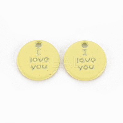 Spray Painted Alloy Charms for Valentine's Day PALLOY-Q433-027D-RS-1