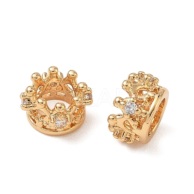SHEGRACE Brass Micro Pave Clear Cubic Zirconia European Beads XGRQ4G529-685G-1