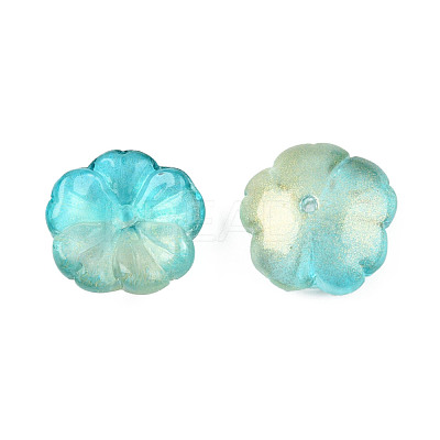 Transparent Spray Painted Glass Beads GLAA-Q089-003-G001-1