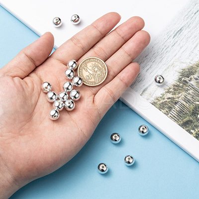 Plating Plastic Acrylic Round Beads PACR-L003-10mm-S-1