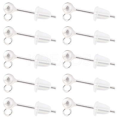 925 Sterling Silver Stud Earring Findings STER-BBC0009-91B-1
